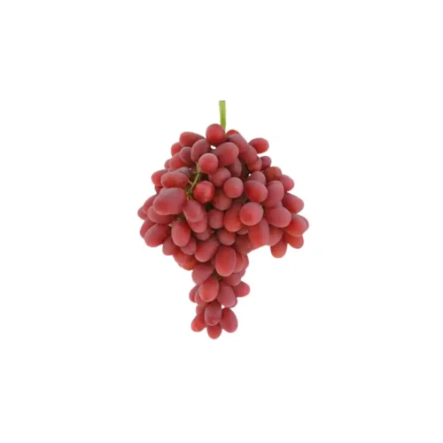 A pack of fresh red seedless grapes from Egypt, showing glossy red-purple clusters in clear packaging.