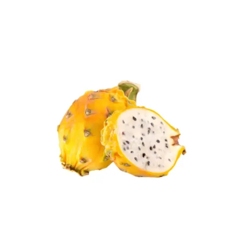 Whole Colombian Yellow Pithaya showing bright peel texture
