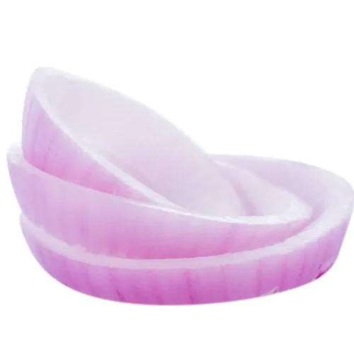 Fresh red onion slices on white background – sliced red onions