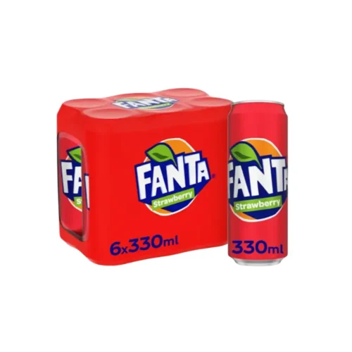 Bright red cans grouped in a cheerful pack.