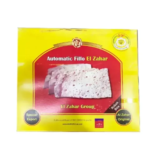 Stack of Al Zahar square shaped rokak pastry sheets neatly arranged and ready for baking